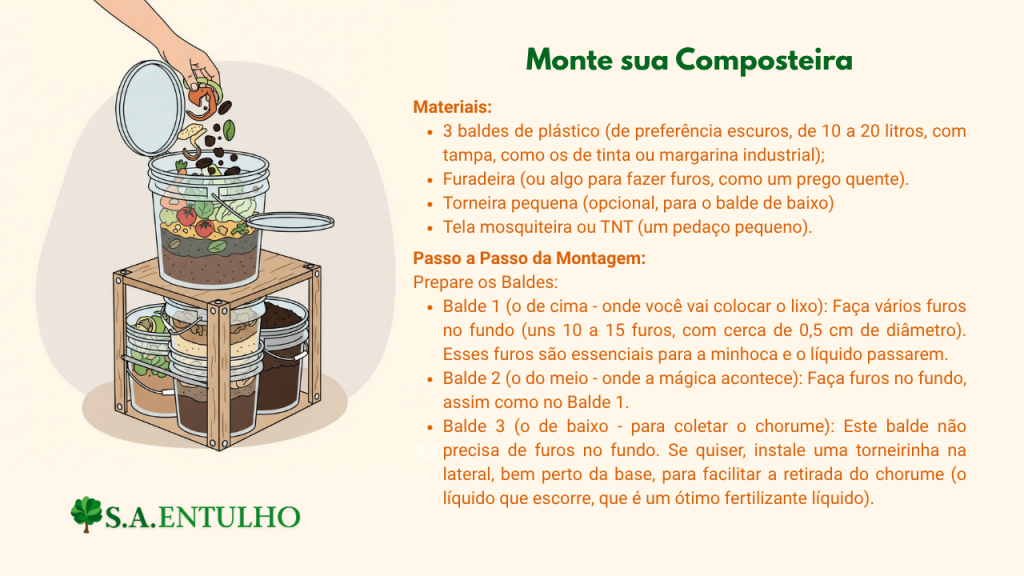 Passo a Passo simples para montar uma composteira